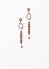 Load image into Gallery viewer, Pave Diamond Drops & Faceted Quartz Crystal Earrings-Earrings-Gretchen Ventura