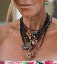 Load image into Gallery viewer, Faceted Ruby Necklace w/ 14K Gold, Coral & Ruby Pendant-Necklaces-Gretchen Ventura