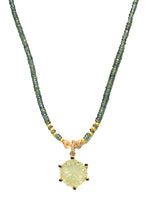 Load image into Gallery viewer, Prehnite, Blue Sapphire, Diamond & 14K Gold Pendant-Neck Pendant-Gretchen Ventura
