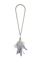 Load image into Gallery viewer, Two Toned Feather Tassel & Faceted Pyrite Necklace-Necklaces-Gretchen Ventura