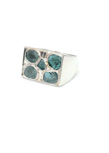 Load image into Gallery viewer, Double Row Blue Diamond Slice in Sterling Silver #5019
