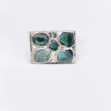Load image into Gallery viewer, Double Row Blue Diamond Slice in Sterling Silver #5019
