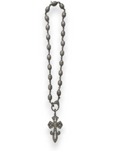 Load image into Gallery viewer, Sterling Silver 10 mm Rosary Bead Chain with Diamond Lobster Claw Clasp (16&quot;) #7706
