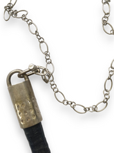 Load image into Gallery viewer, Naturally Shed Springbach Tusk capped in Sterling &amp; Diamond Slices Pendant &amp; Diamond Toggle on Acid Wash Sterling Chain (32&quot;+8&quot;) #9041
