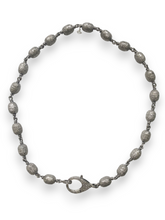 Load image into Gallery viewer, Sterling Silver 10 mm Rosary Bead Chain with Diamond Lobster Claw Clasp (16&quot;) #7706
