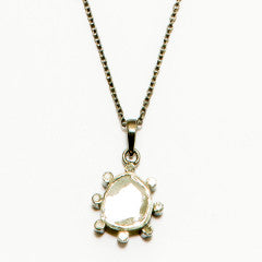 Rose Cut Diamond in Sterling Silver on  Sterling Silver Chain #9384