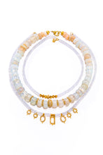 Load image into Gallery viewer, Faceted Chalcedony Heishi Bead, Gold &amp; Diamond Necklace-Necklaces-Gretchen Ventura

