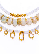 Load image into Gallery viewer, Faceted Chalcedony Heishi Bead, Gold &amp; Diamond Necklace-Necklaces-Gretchen Ventura
