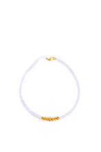 Load image into Gallery viewer, Faceted Chalcedony Heishi Bead, Gold &amp; Diamond Necklace-Necklaces-Gretchen Ventura
