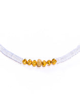 Load image into Gallery viewer, Faceted Chalcedony Heishi Bead, Gold &amp; Diamond Necklace-Necklaces-Gretchen Ventura
