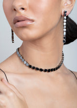 Load image into Gallery viewer, Black Diamond Slice (3.38 C) &amp; Sterling Drop Earrings (2.75&quot;) #3451
