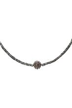 Load image into Gallery viewer, Changing Color Faceted Sapphire Necklace w/Sterling &amp; Diamond Baguette Bead &amp; Diamond Clasp
