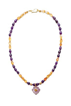Load image into Gallery viewer, Tear Drop Faceted Amethyst &amp; Citrine w/ 14K Gold, Amethyst &amp; Citrine Pendant-Necklaces-Gretchen Ventura
