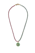 Load image into Gallery viewer, Sapphire &amp; Garnet Necklace w/ 14K Gold, Chalcedony &amp; Garnet Pendant-Necklaces-Gretchen Ventura
