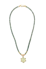 Load image into Gallery viewer, Prehnite, Blue Sapphire, Diamond &amp; 14K Gold Pendant-Neck Pendant-Gretchen Ventura
