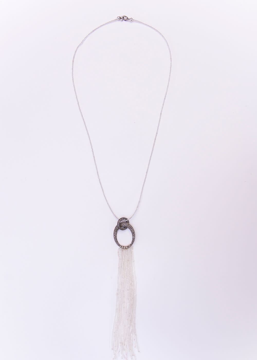 2 mm  Faceted Moon Stone w/  Faceted Moon Stone Tassel & Diamond Ovals (28