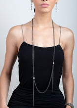 Load image into Gallery viewer, Diamond Pave Rosary Chain Earrings on Diamond Posts (2&quot;)-Earrings-Gretchen Ventura
