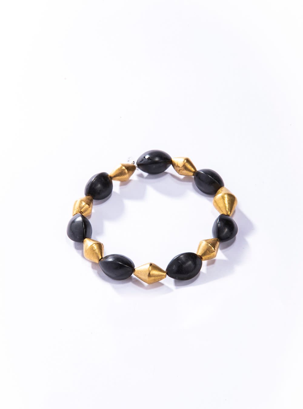 22K Plate Beads w/ Javanese Bead Bracelet #4231