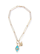 Load image into Gallery viewer, 14K Yellow Gold Turquoise, &amp; Diamond Lady bug Pendant #7194-Neck Pendant-Gretchen Ventura
