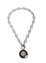 Load image into Gallery viewer, 18 K Gold &amp; Single Cut Diamond ( 0.60 C) Evil eye on Onyx Pendant #7226-Neck Pendant-Gretchen Ventura

