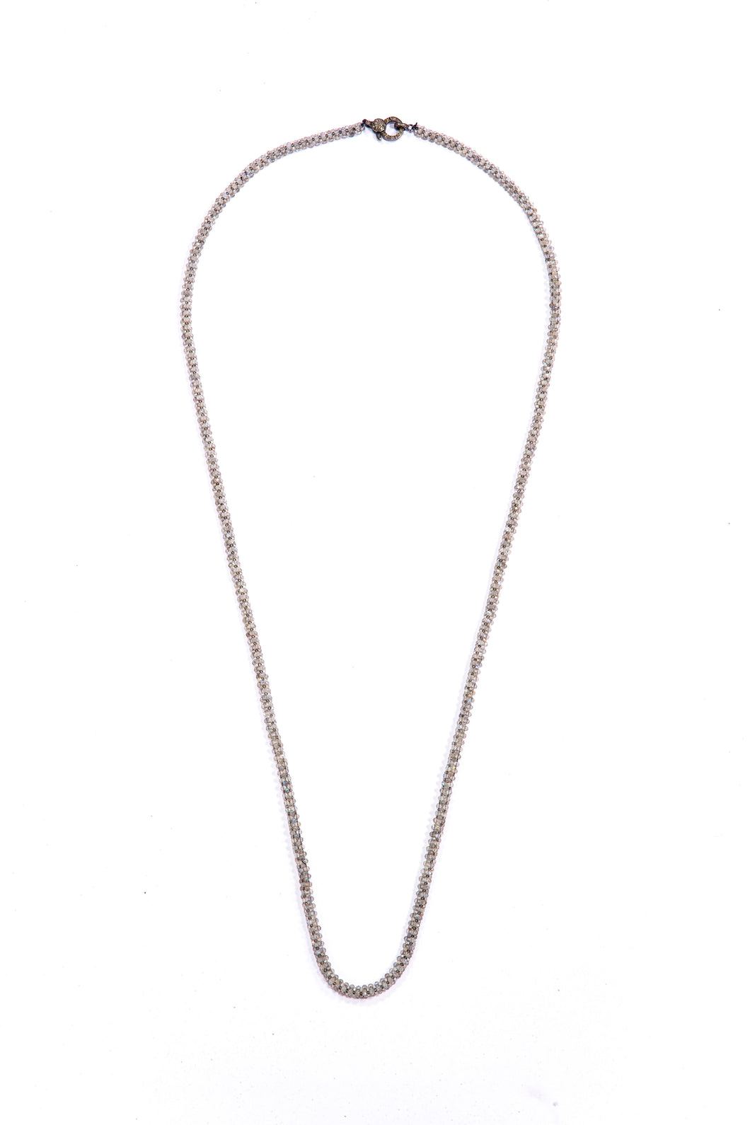 Labradorite Woven Chain w/ Diamond Lobster Claw Clasp (32