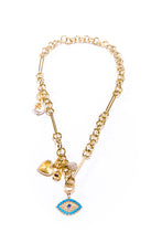 Load image into Gallery viewer, 14K Yellow Gold, Pearl, Sapphire,&amp; Diamond Skull Pendant (.80&quot;) (0.06C) #7197-Neck Pendant-Gretchen Ventura
