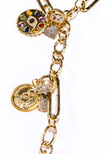 Load image into Gallery viewer, 14K Gold Multi Colored Sapphire &amp; Diamond (.22 C) Evil Eye Pendant .78&quot; #7238-Neck Pendant-Gretchen Ventura
