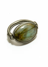 Load image into Gallery viewer, Labadorite Cabachon in Rhodium Plated Sterling Flip Ring #5028-Rings-Gretchen Ventura
