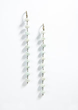 Load image into Gallery viewer, Faceted Silverite Plated Aqua Marine Rosary Chain Earrings on Diamond Post #6505-Earrings-Gretchen Ventura
