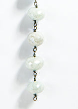 Load image into Gallery viewer, Faceted Silverite Plated Aqua Marine Rosary Chain Earrings on Diamond Post #6505-Earrings-Gretchen Ventura
