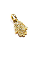 Load image into Gallery viewer, 14K Gold &amp; Diamond Hamsa Pendant #7213-Neck Pendant-Gretchen Ventura
