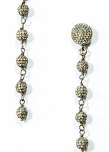 Load image into Gallery viewer, Diamond Pave Rosary Chain Earrings on Diamond Posts (2&quot;)-Earrings-Gretchen Ventura
