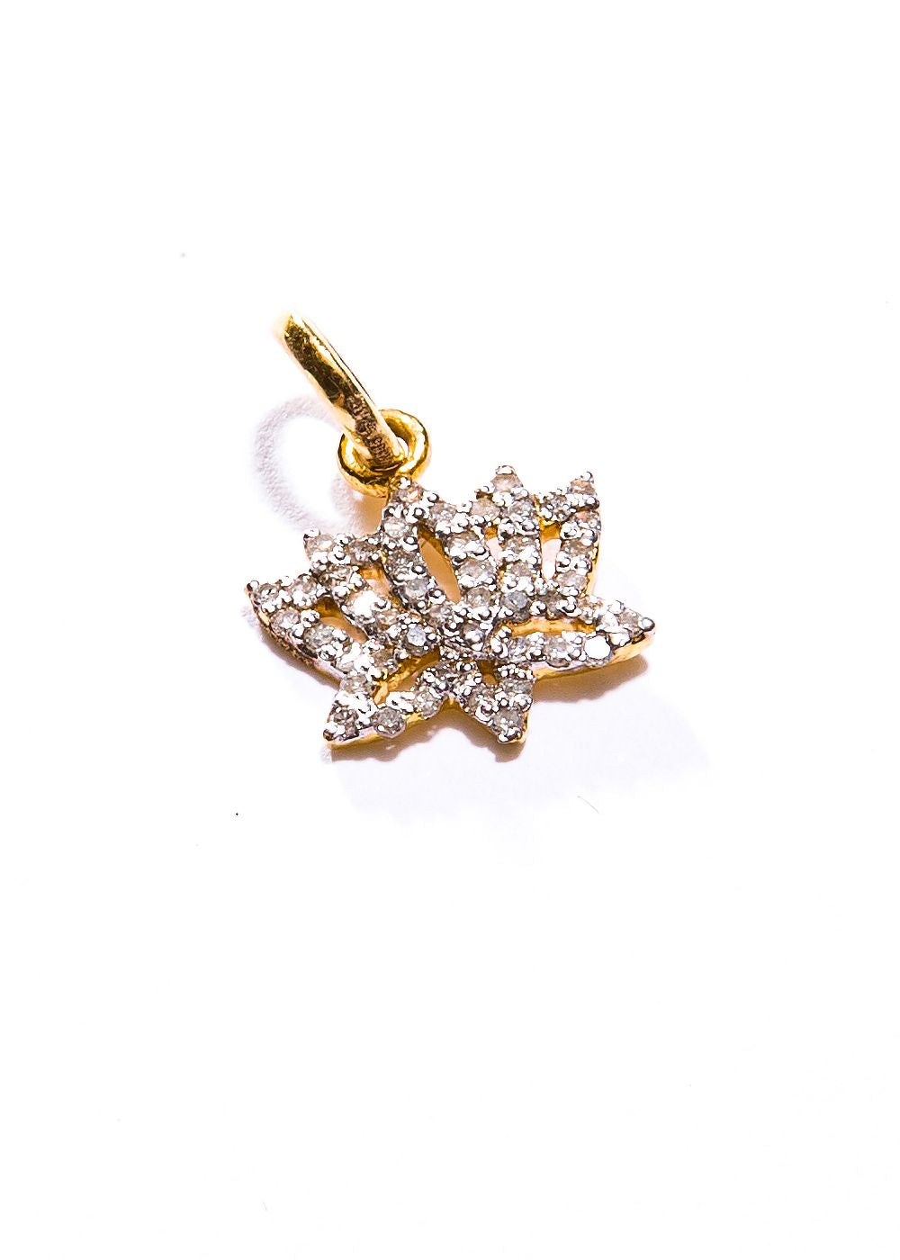 14K Gold & Diamond Lotus Pendant #7220-Neck Pendant-Gretchen Ventura