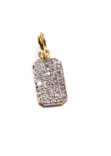 14K Gold & Diamond DogTag Pendant #7217-Neck Pendant-Gretchen Ventura